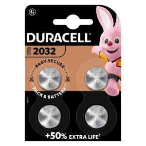 Duracell CR2032 Knopfzellen 3V – 4er Pack für Autoschlüssel & mehr