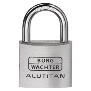 Burg-Wächter Vorhangschloss Alutitan, Aluminium, 6, 5 mm Bügelstärke, Innenwerk rostfrei, 770 40 SB, 40 mm