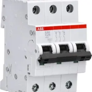 ABB S200 MCB Leitungsschutzschalter Typ C, 3-polig 25A 400V, Abschaltvermögen 6 kA System Pro M Compact (Packung mit 2)