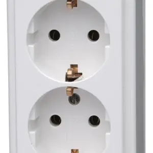 Kopp Schutzkontakt-Steckdose, 2fach, Aufputz-Steckdose, 16A, 250V, aktis-weiß, 102502002