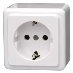 Kopp 101802000 Schutzkontakt-Steckdose 16A Arktis-weiß Aufputz Design