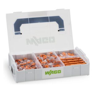WAGO Original-Set, L-Boxx Mini, Verbindungsklemmen mit Hebel, Dosenklemmen, 887-950 (146 Teile) & WAGO Klemme, 2-Leiter, 4 mm², Durchgangsverbinder…