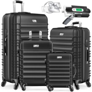 KESSER 4tlg. Hartschalenkofferset mit Kofferwaage und Schloss 4 Rollen