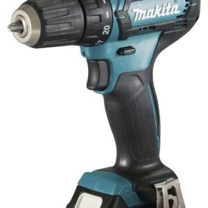 Makita DF333DSAE Akku-Bohrschrauber 12 V max. / 2,0 Ah, 2 Akkus + Ladegerät im Transportkoffer, Schwarz, Blau