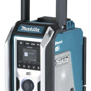 Makita DMR115 Akku-Baustellenradio (ohne Akku, ohne Ladegerät), Türkis, Schwarz, Silber