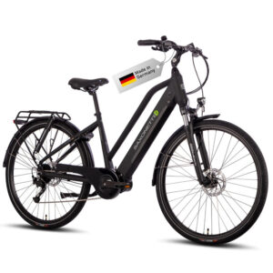Saxonette Trekking E-Bike 28 Zoll RH 50cm 70Nm Mittelmotor 36V 11,4Ah 120km Shimano 9-Gang Schwarz