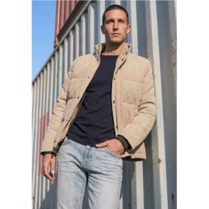 Street One MEN Street One Puffer Jacke aus Cord mit Zipper male Braun