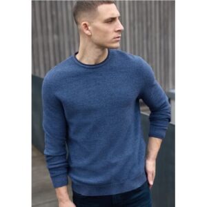 Street One MEN Street One Crewneck Strukturpullover male Blau