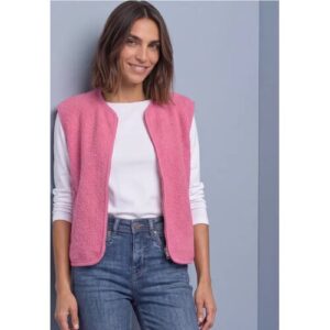 Street One Teddy-Weste mit Zipper und Corddetails female Pink