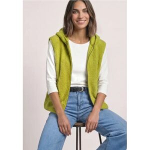 Street One Teddy-Weste mit Kapuze und Zipper female Grün