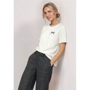 Street One T-Shirt mit Rundhals und Embroidery-Detail female Weiß