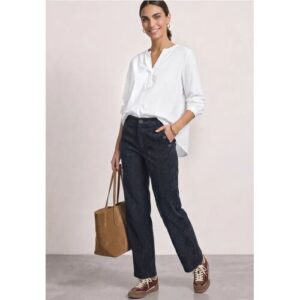 Street One Mid Waist Straight Leg Cordhose mit Knöpfen female Blau