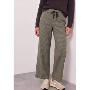 Street One Wide Leg Hose mit Gallonstreifen und Dessin female Beige