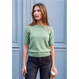 Street One Studio Street One Kurzarm Pullover mit Rundhals female Grün