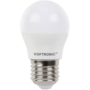 HOFTRONIC E27 LED Lampe – 4,8W 470lm – 6500K tageslichtweiß – Ersetzt 40 Watt – E27 Fassung – G45 MiniGlobe – Große Fassung