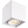 HOFTRONIC Esto LED Deckenspot – Eckig – Dimmbar – Schwenkbar – 4W 345lm – 2700K warmweiß – GU10 Fassung – Aufbaustrahler – Innen – Deckenleuchte – Austauschbarer Abdeckring – Weiß