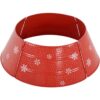 HOMCOM Baumkragen für Weihnachtsbaum, Metall-Baumrock, wasserdicht, Partydekoration, Zuhause, 66x66x23 cm, Rot   Aosom