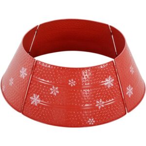 HOMCOM Baumkragen für Weihnachtsbaum, Metall-Baumrock, wasserdicht, Partydekoration, Zuhause, 66x66x23 cm, Rot   Aosom