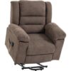 HOMCOM Übergroßer elektrischer Aufstehsessel, beheizt, für Senioren, breite Armlehnen und Sitzfläche, Relaxsessel, 8-Punkt-Massage, Chenille, Fußstütze, 2 Fernbedienungen, USB, Taschen, Braun   Aosom