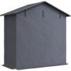 Outsunny Gartenhaus 1,1×2 m mit aufrollbarem Eingang, Spannseilen und Heringen, Gartenhaus aus verzinktem Stahl und 420D Oxford, für Fahrräder und Gartengeräte, UV30+, Dunkelgrau   Aosom