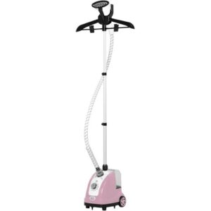 HOMCOM Vertikaler Dampfglätter für Kleidung 1,4 L 1950 W Dampfausstoß 32 g/min Teleskopstange Rosa Schwarz   Aosom