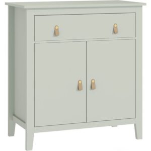 HOMCOM Sideboard, Aufbewahrungsmöbel mit Schublade, Doppeltür, verstellbares Fach, PU-Griffe, moderner Stil, Sideboard für Esszimmer und Küche, 80 x 40 x 90 cm, hellgrün   Aosom
