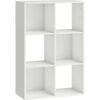HOMCOM Bücherregal Standregal mit 3 Ebenen Schmal Regal Aufbewahrungsregal mit Kippschutz Würfelregal Bücherschrank Eckregal Büroregal Raumteiler für Wohnzimmer, Schlafzimmer, Büro, Weiß   Aosom