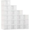 HOMCOM Set von 18 modularen Schuhablageboxen mit transparenten Türen – Maße 25L x 35B x 19H cm   Aosom