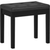 HOMCOM Klavierbank Klavierhocker mit Stauraum, Holzbeine Pianobank Kunstleder, Schwarz, 55 x 34 x 50 cm   Aosom