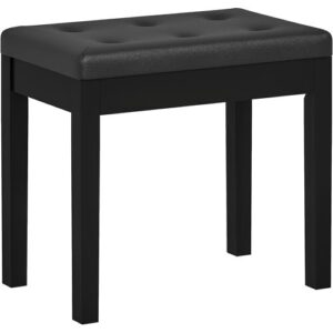 HOMCOM Klavierbank Klavierhocker mit Stauraum, Holzbeine Pianobank Kunstleder, Schwarz, 55 x 34 x 50 cm   Aosom