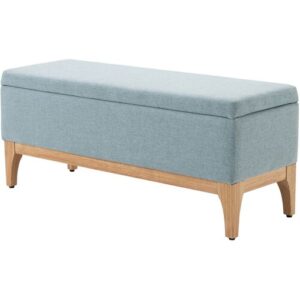 HOMCOM Aufbewahrungsbank 2-in-1 im skandinavischen Stil Maße 110L x 39B x 45H cm Wassergrüner Stoff   Aosom
