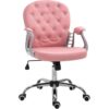 Vinsetto Bürostuhl Chefsessel ergonomisch gepolsterte Rückenlehne, Rosa, PU, 59,5 x 60,5 95-105 cm   Aosom