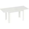 HOMCOM Ausziehbarer Esstisch, rechteckiger Küchentisch, für 6–8 Personen, platzsparend, modernes Design, 140-180 x 80 cm, Weiß   Aosom