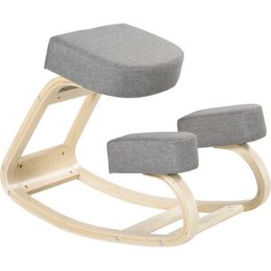 Vinsetto Ergonomischer Kniestuhl, Kniehocker Gesundheitsstuhl für Zuhause, Büro, Meditation, zur Verbesserung der Rückenschmerzen Nackenschmerzen Lindern & Körperhaltung Grau   Aosom