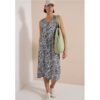 Cecil / Midikleid mit V-Neck und Zebraprint – palm breeze green / Grün / 100% Viskose / L S XXL M XL
