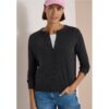 Cecil / Cardigan mit Rundhals und Knopfleiste – charcoal grey melange / Grau / 60% Baumwolle/40% Viskose / XS S XXL L XL M