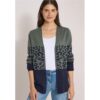 Cecil / Offener Cardigan mit Jacquard-Muster – dried olive green / Grün / 52% LENZING™ EcoVero/28% Polyester/20% Nylon / XL XS L M XXL S
