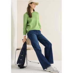 Cecil / Softer Kapuzenpullover – bamboo green melange / Grün / 37% Baumwolle/34% Polyacrylic/26% Polyester/3% Elasthan / S M XS L XL