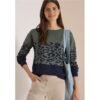 Cecil / Langarm Pullover mit Leo-Jacquard-Muster – dried olive green / Grün / 52% LENZING™ EcoVero/28% Polyester/20% Nylon / M XXL 3XL S L XL XS