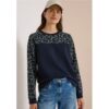 Cecil / Colorblock Sweatshirt mit Leo-Details – dried olive green / Grün / 65% Baumwolle/35% Polyester / M L XS XL S