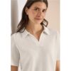 Cecil / Kurzarm Poloshirt in Unifarbe – macadamia beige / Beige / 60% Viskose/40% Polyester / XS XXL L XL