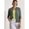 Cecil / Langarm Jacke mit Rundhals und Zipper – dried olive green / Grün / 72% Viskose/25% Polyester/3% Elasthan / S XL L M