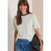 Cecil / T-Shirt mit Streifen und Kontrastdetail – raw matcha lime / Grün / 100% Organic Cotton / XL S M XXL XS L