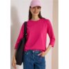 Cecil / 3/4-Arm Shirt mit Rundhals in Unifarbe – pink flash / Pink / 100% Baumwolle / XL M XXL S L XS