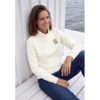 Cecil / Langarm Shirt mit Turtle Neck und Print – vanilla white / Weiß / 48% Modal/48% Baumwolle/4% Elasthan / S L M XL XS XXL