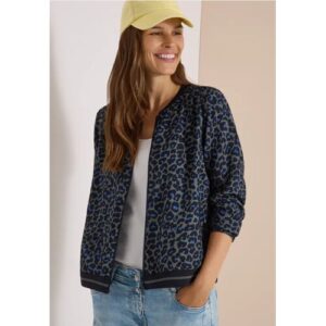 Cecil / Blouson mit Zipper und Leo-Muster – dried olive green / Grün / 85% Viskose/15% Nylon / L XXL XL M