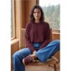 Cecil / Langarm Bluse mit Rundhals und Smokdetail – red wine / Rot / 100% Viskose / S 3XL M L