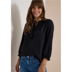 Cecil / 3/4-Arm Tunika mit Bändern – Black / Schwarz / 100% Viskose / XXL L XS S M XL