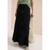 Cecil / Maxi-Rock mit Volants und Elastikbund – Black / Schwarz / 100% Viskose / L XXL 3XL XS S
