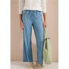 Cecil / High Waist Wide Leg Jeans im Loose Fit – light blue used wash / Blau / 97% Lyocell/3% Elasthan / M XL L XXL